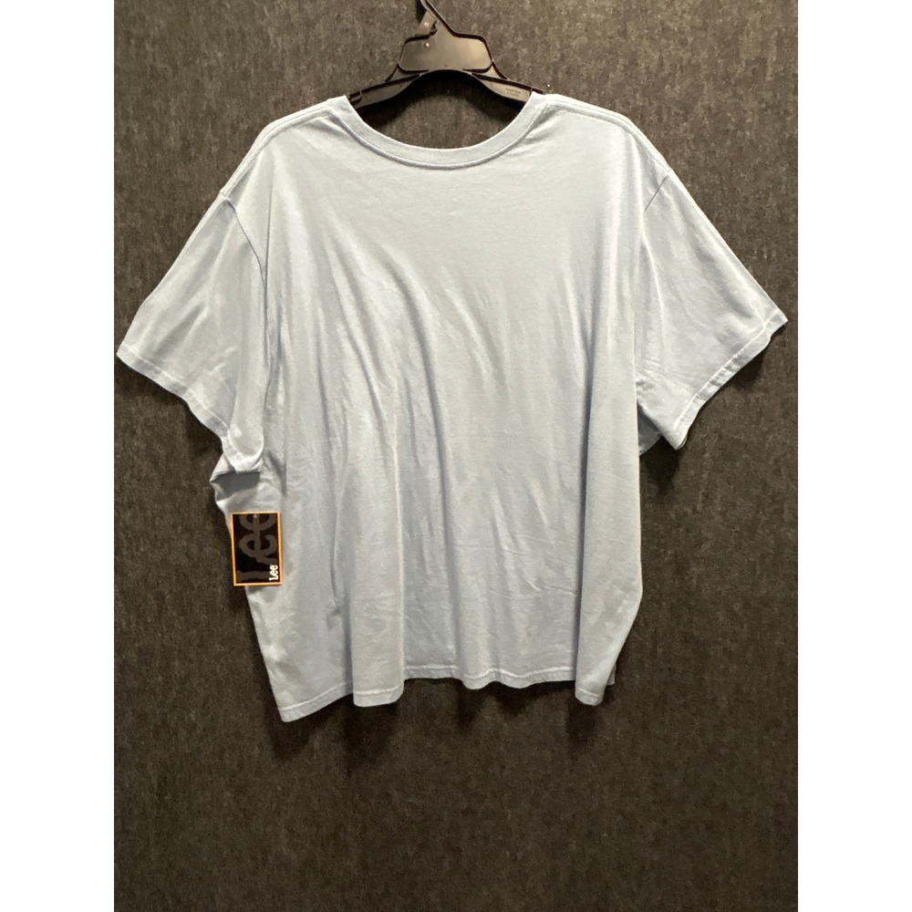 Lee Jeans 1889 Graphic T-Shirt Light Blue Cotton Crewneck Womens 4X New - Picture 2 of 8